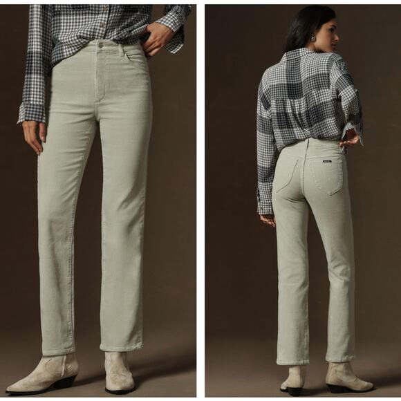 ROLLAS x ANTHROPOLOGIE Corduroy Original High-Rise Straight-Leg Jeans {BB25}